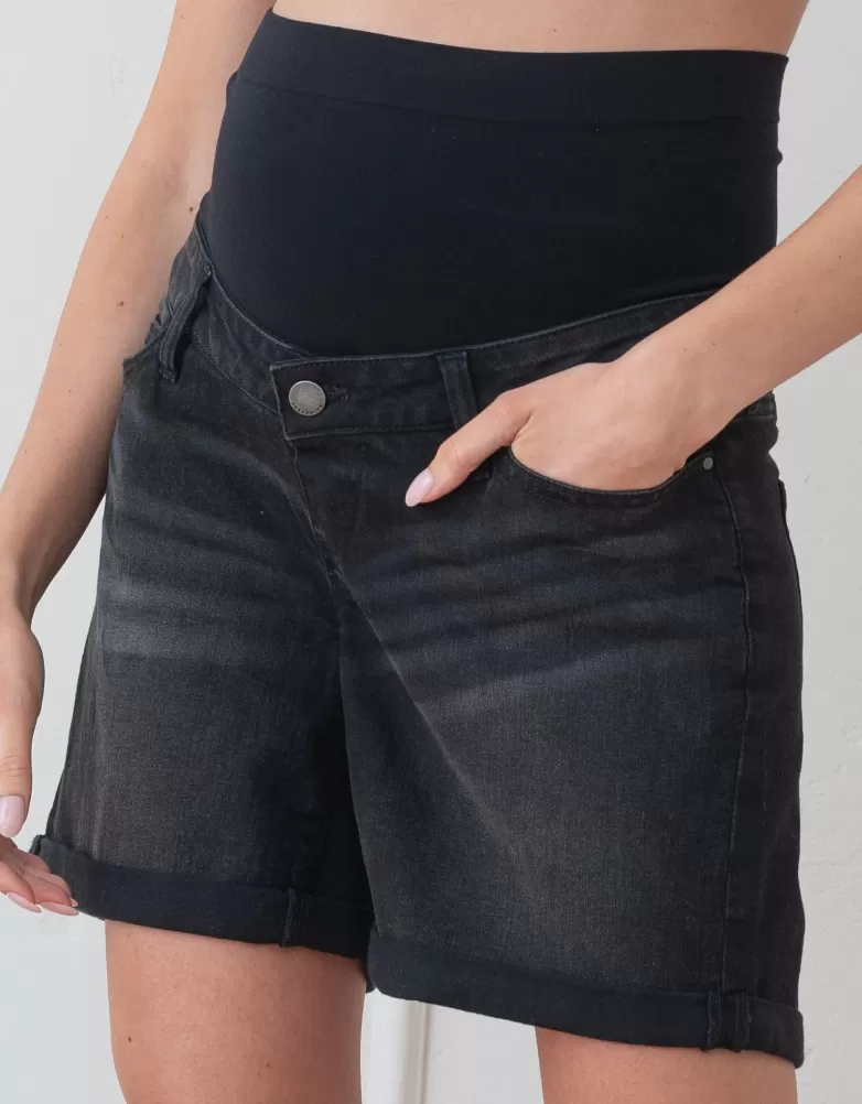 Seraphine Über dem Bauch sitzende Denim-Shorts |