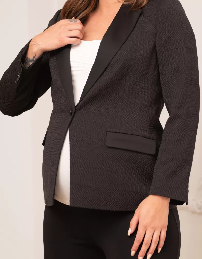 Seraphine Blazer im Smoking-Stil für Schwangere, Schwarz |