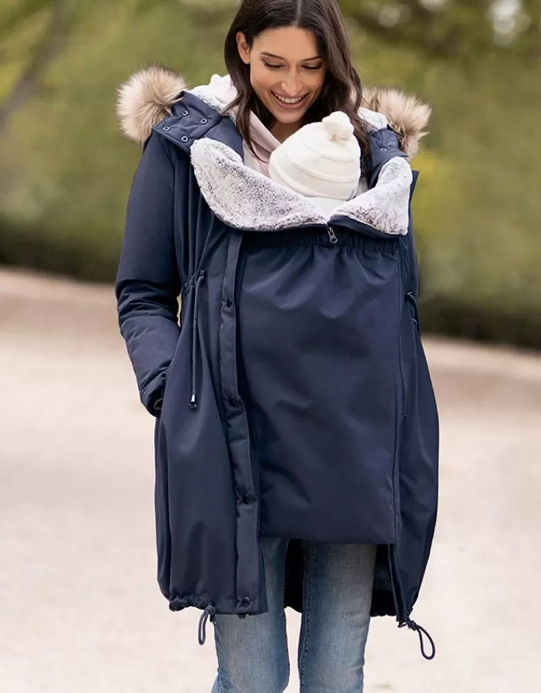 Seraphine Dunkelblaue 3 in 1 Umstands- & Tragejacke - Winterparka |