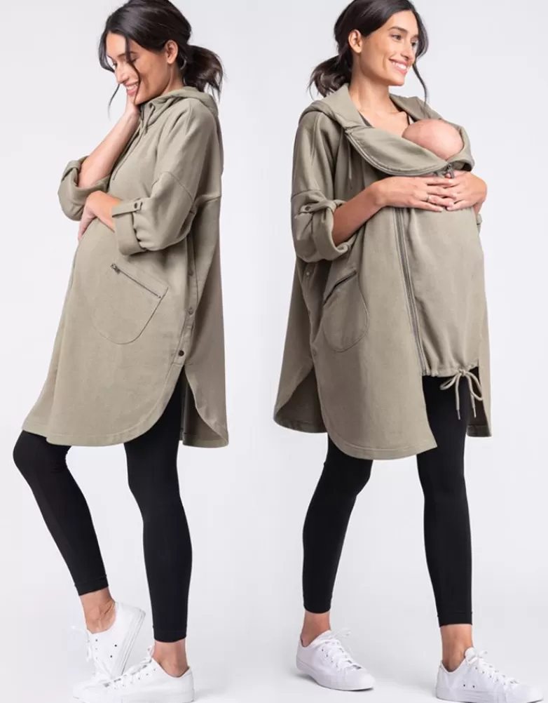 Seraphine Khaki Umstands- und Babytragen 3-in-1-Umhang mit Kapuze |