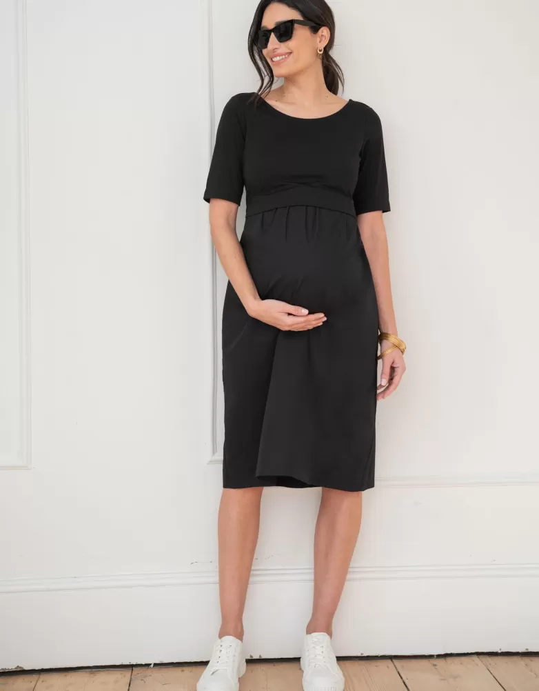 Seraphine Kleid aus Baumwollpopeline mit Jersey-Oberteil |