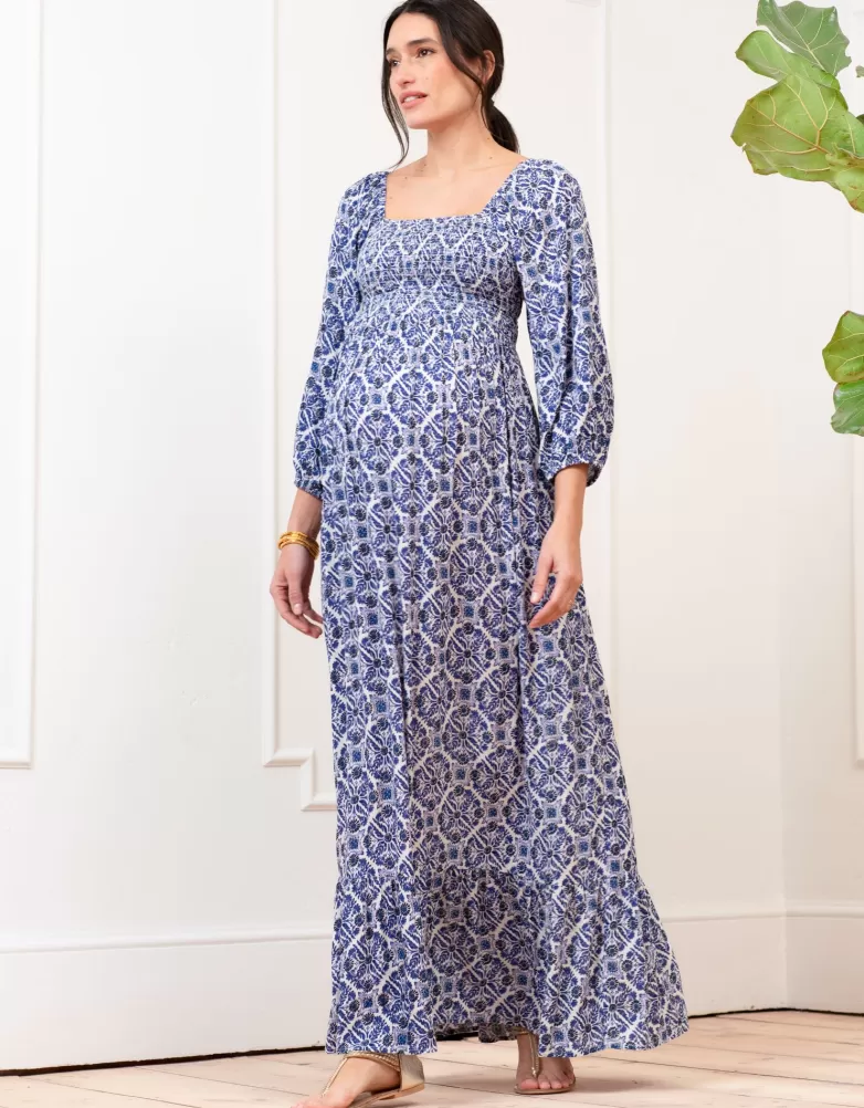 Seraphine Maxikleid aus Crêpe mit gerafftem Oberteil |