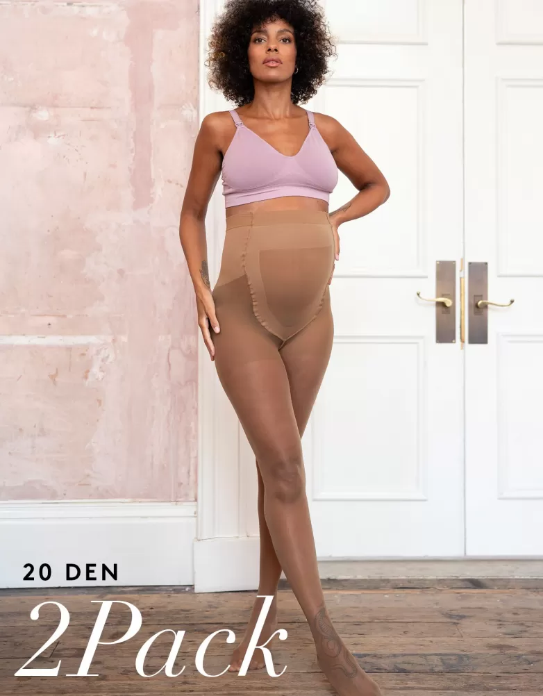 Seraphine Mocha Umstandsstrumpfhose 20 Denier – Doppelpack |