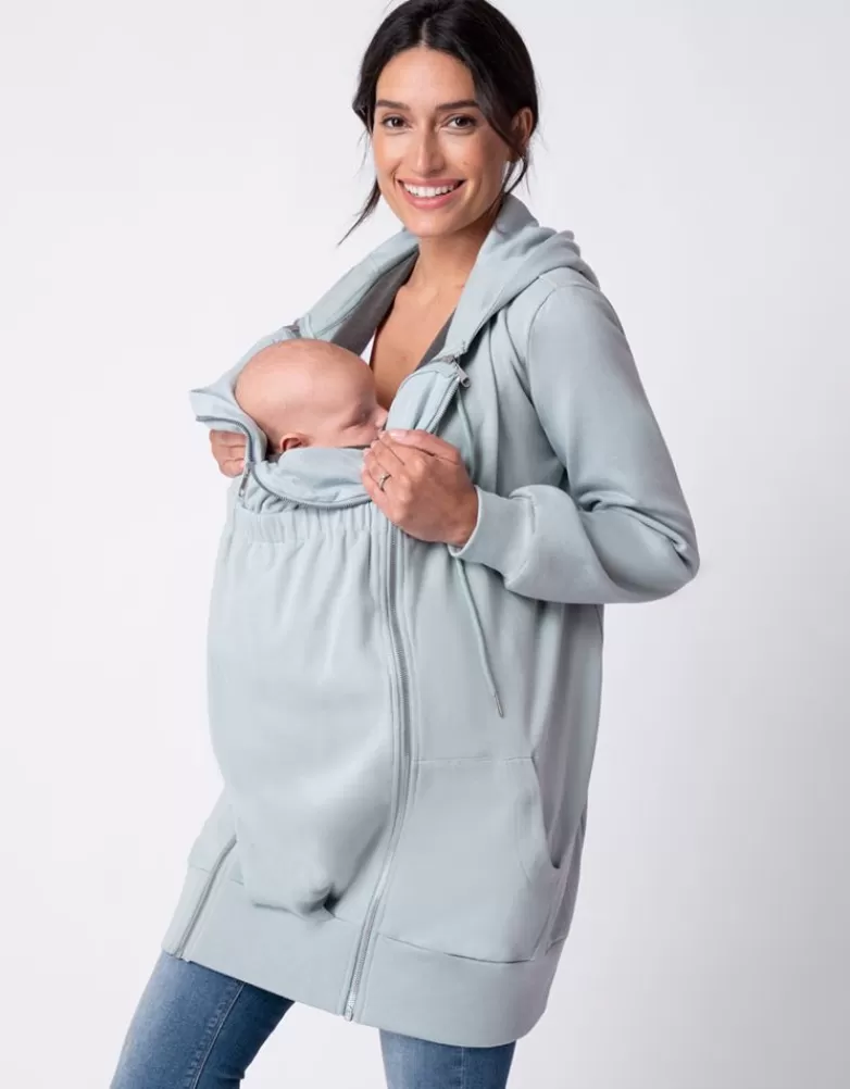 Seraphine Salbeigrüner 3-in-1 Umstands- und Babytrage-Hoodie |