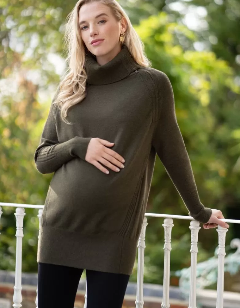 Seraphine Still- & Umstandsrollkragenpullover Khaki |