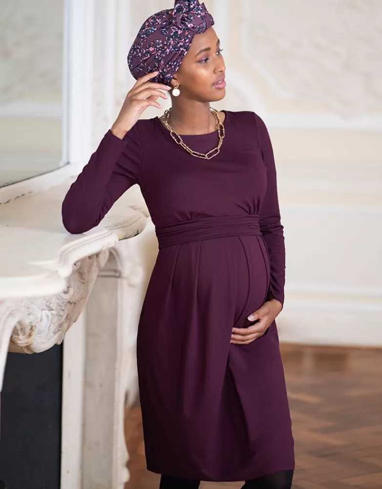 Seraphine Umstands- & Stillkleid in Bordeaux |