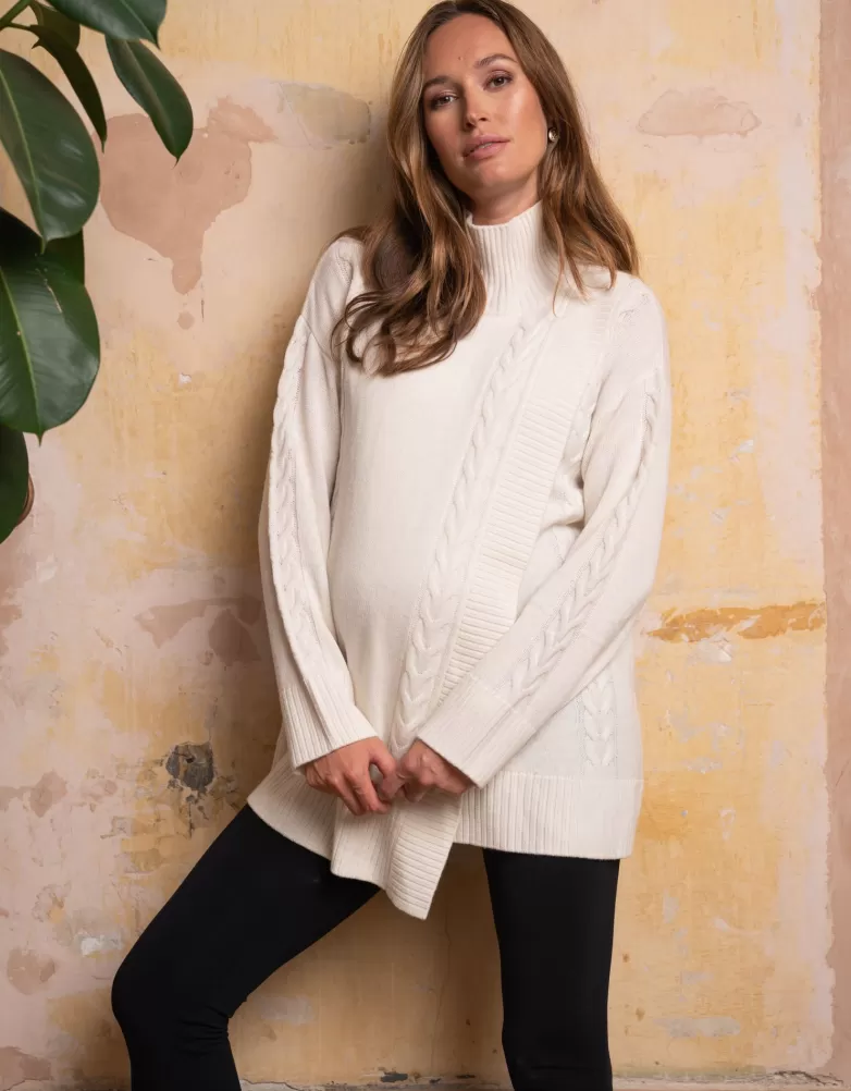 Seraphine Umstands- und Stillpullover aus Merinowolle mit Crossover-Design |