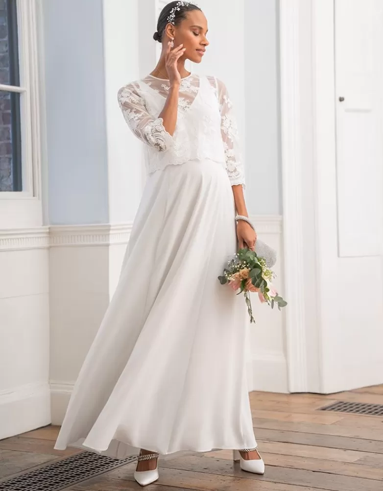 Seraphine Umstandsbrautkleid mit abnehmbarer Spitze |