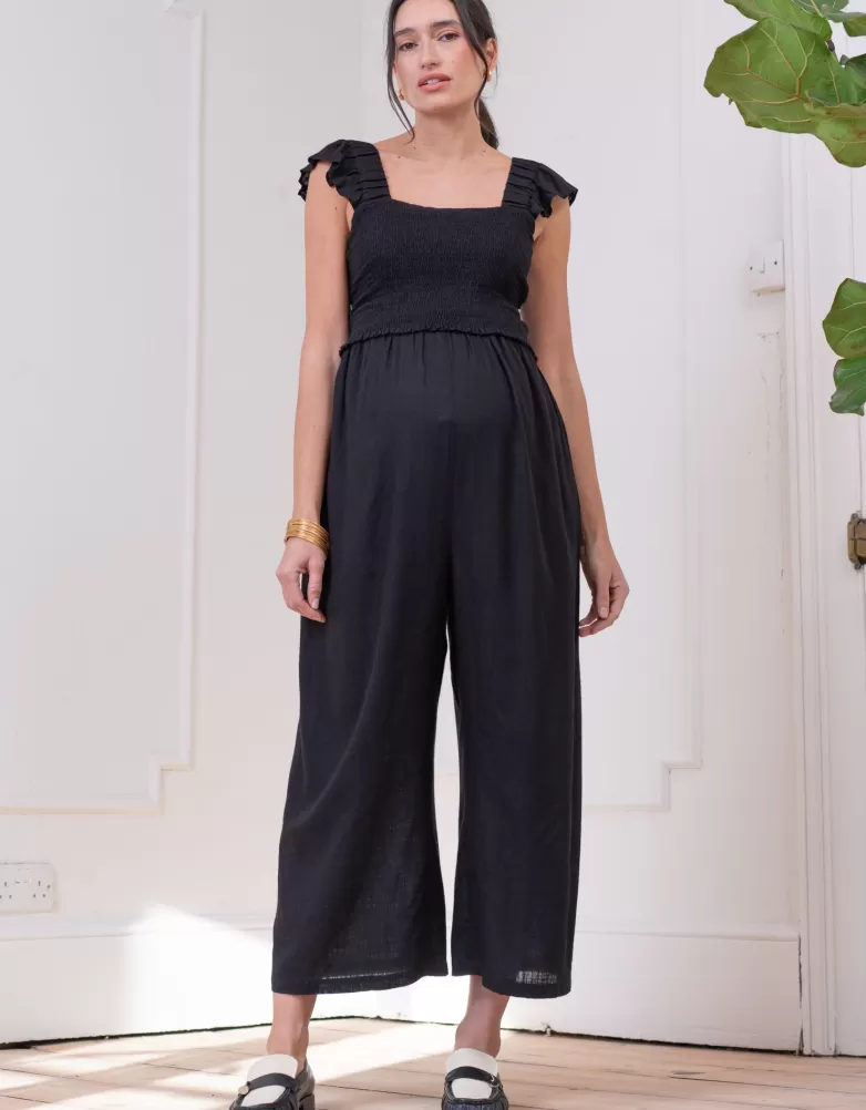 Seraphine Umstands-Jumpsuit zum Stillen aus Leinenmischung |